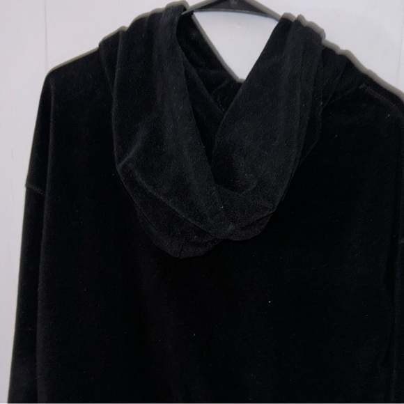 COPY - Gorgeous mint vintage Calvin Klein cropped ladies hoodie black velour / … - Picture 9 of 11